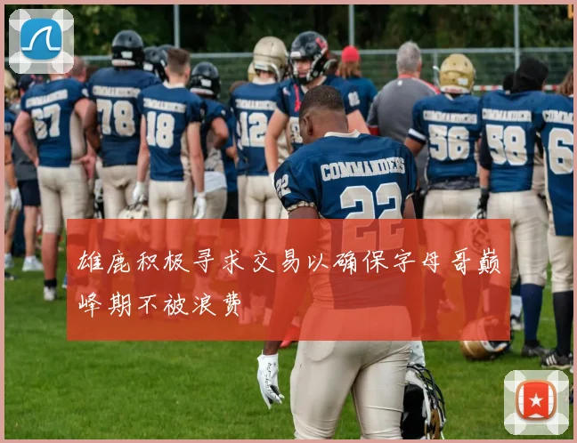 雄鹿积极寻求交易以确保字母哥巅峰期不被浪费